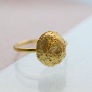 Large Moonrock Ring - Gold plated