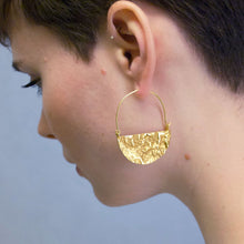 Load image into Gallery viewer, Half Moon Hoops Large - Gold Plated