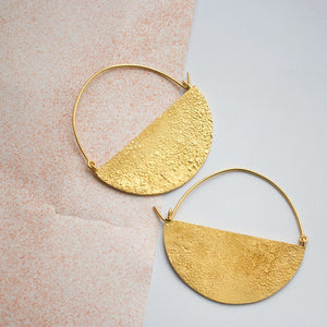 Half Moon Hoops Large - Gold Plated