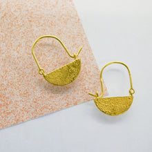 Load image into Gallery viewer, Half Moon Hoops - Gold Plated Ready to wear