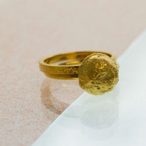 Large Moonrock Ring - Gold plated