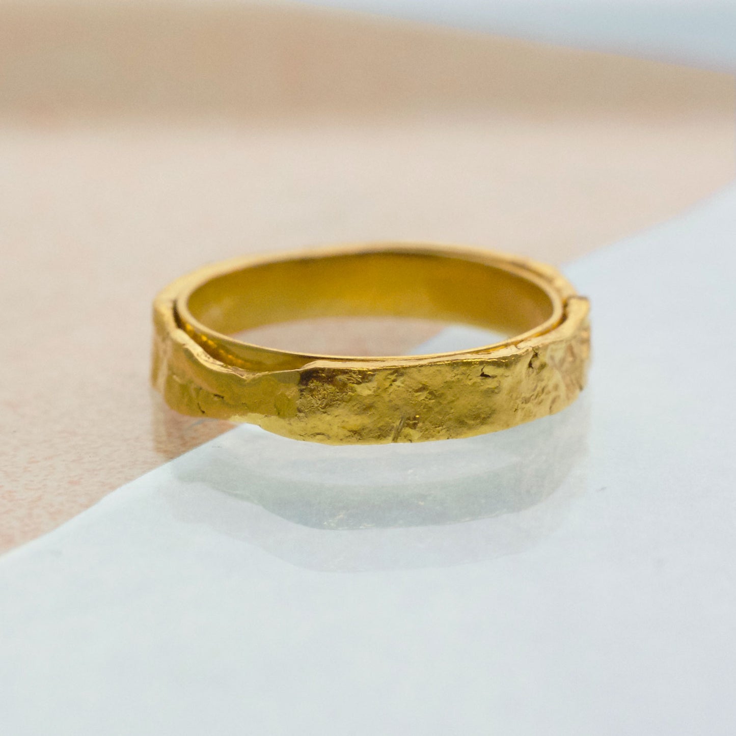 Double Wedding Band - Gold plated (Wide)