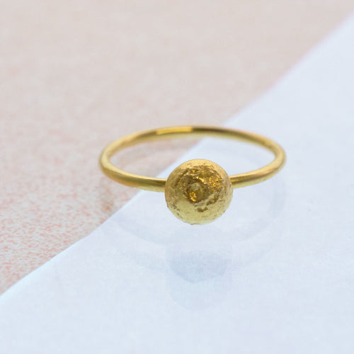 Small Moonrock Ring - Gold plated