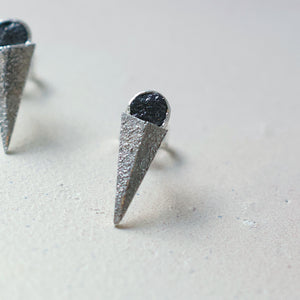 Wren black diamond earrings (oxidised silver)